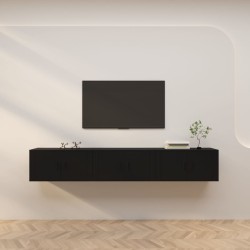 vidaXL Muebles para TV de pared 3 uds negro 80x34,5x40 cm
