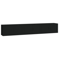 vidaXL Muebles para TV de pared 3 uds negro 80x34,5x40 cm