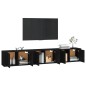 vidaXL Muebles para TV de pared 3 uds negro 80x34,5x40 cm vidaXL Muebles para TV de pared 3 uds negro 80x34,5x40 cm