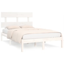 vidaXL Estructura de cama de madera maciza pino blanca 160x200 cm