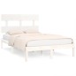 vidaXL Estructura de cama de madera maciza pino blanca 160x200 cm