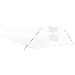 vidaXL Invernadero con estructura de acero blanco 56 m² 14x4x2 m