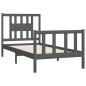 vidaXL Estructura de cama con cabecero madera de pino gris 100x200cm