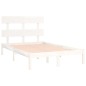 vidaXL Estructura de cama de madera maciza pino blanca 160x200 cm