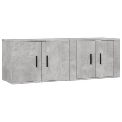 vidaXL Muebles para TV de pared 2 uds gris hormigón 57x34,5x40 cm