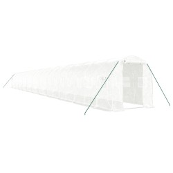 vidaXL Invernadero con estructura de acero blanco 44 m² 22x2x2 m