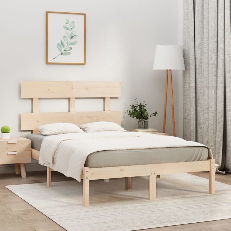 vidaXL Estructura de cama madera maciza 150x200 cm vidaXL Estructura de cama madera maciza 150x200 cm