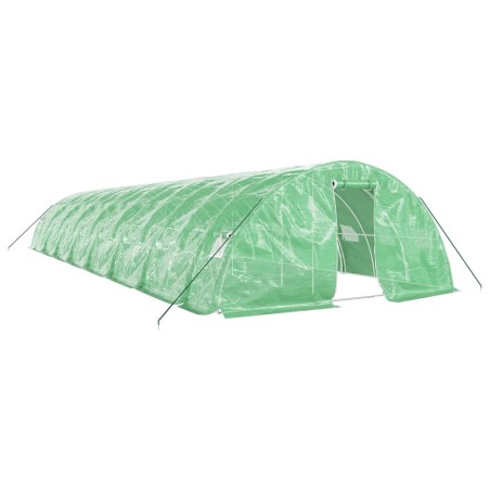 vidaXL Invernadero con estructura de acero verde 80 m² 16x5x2,3 m