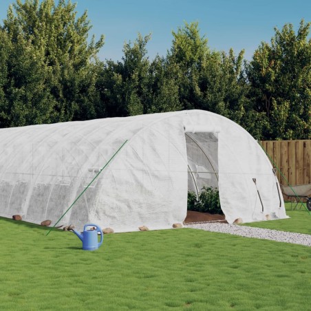 vidaXL Invernadero con estructura de acero blanco 40 m² 8x5x2,3 m