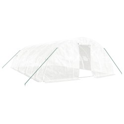 vidaXL Invernadero con estructura de acero blanco 40 m² 8x5x2,3 m