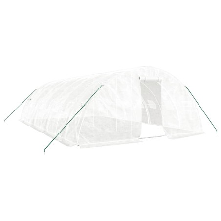 vidaXL Invernadero con estructura de acero blanco 40 m² 8x5x2,3 m