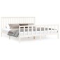 vidaXL Estructura de cama con cabecero madera de pino blanco 180x200cm vidaXL Estructura de cama con cabecero madera de pino blanco 180x200cm