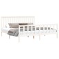 vidaXL Estructura de cama con cabecero madera de pino blanco 180x200cm vidaXL Estructura de cama con cabecero madera de pino blanco 180x200cm