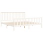 vidaXL Estructura de cama con cabecero madera de pino blanco 180x200cm vidaXL Estructura de cama con cabecero madera de pino blanco 180x200cm