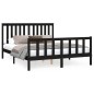 vidaXL Estructura de cama con cabecero madera pino negro 160x200 cm