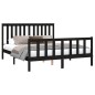 vidaXL Estructura de cama con cabecero madera pino negro 160x200 cm