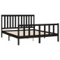 vidaXL Estructura de cama con cabecero madera pino negro 160x200 cm