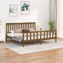 vidaXL Estructura cama con cabecero madera pino marrón miel 200x200 cm