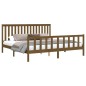 vidaXL Estructura cama con cabecero madera pino marrón miel 200x200 cm