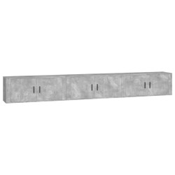 vidaXL Muebles para TV de pared 3 uds gris hormigón 100x34,5x40 cm