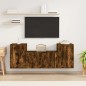 vidaXL Set de muebles de TV 3 pzas madera contrachapada roble ahumado vidaXL Set de muebles de TV 3 pzas madera contrachapada roble ahumado