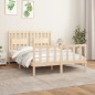 vidaXL Estructura de cama con cabecero madera maciza pino 140x200 cm vidaXL Estructura de cama con cabecero madera maciza pino 140x200 cm