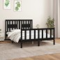 vidaXL Estructura de cama con cabecero madera pino negro 140x200 cm