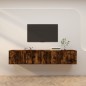 vidaXL Muebles para TV de pared 2 uds roble ahumado 100x34,5x40 cm vidaXL Muebles para TV de pared 2 uds roble ahumado 100x34,5x40 cm