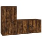 vidaXL Set de muebles de TV 2 pzas madera contrachapada roble ahumado vidaXL Set de muebles de TV 2 pzas madera contrachapada roble ahumado