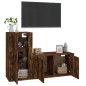 vidaXL Set de muebles de TV 2 pzas madera contrachapada roble ahumado vidaXL Set de muebles de TV 2 pzas madera contrachapada roble ahumado