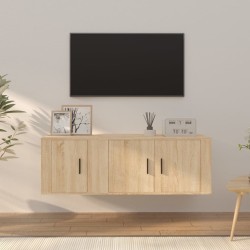 vidaXL Set de muebles para TV 2 pzas madera contrachapada roble sonoma