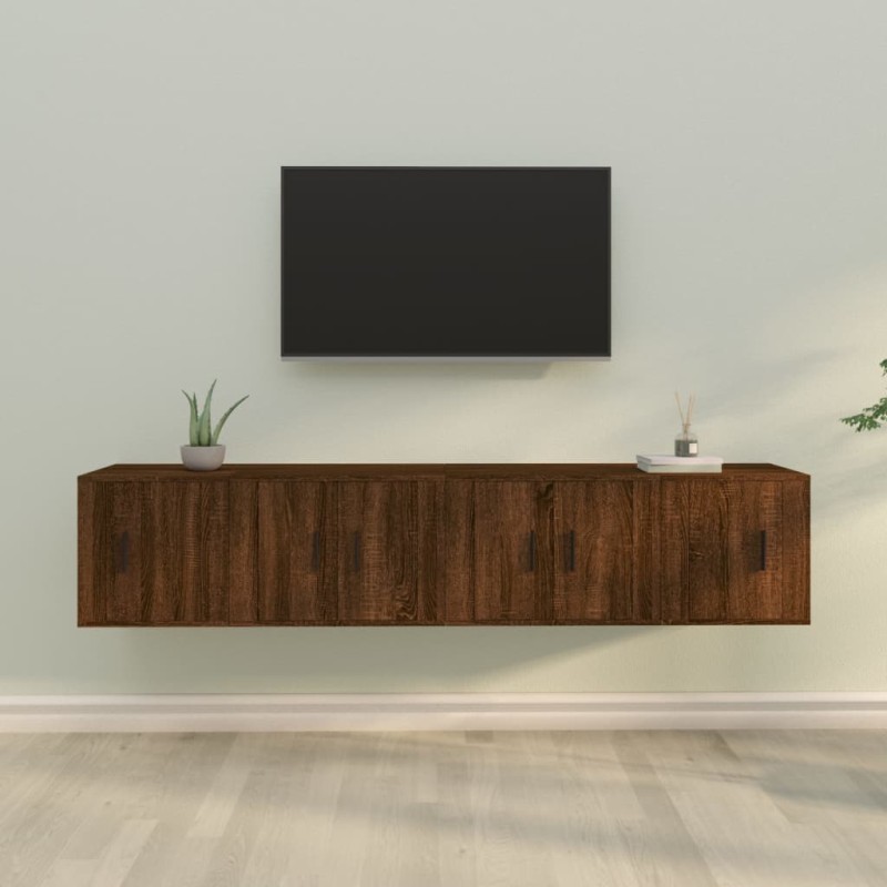 vidaXL Set de muebles para TV 4 pzas madera contrachapada marrón roble vidaXL Set de muebles para TV 4 pzas madera contrachapada marrón roble