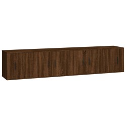 vidaXL Set de muebles para TV 4 pzas madera contrachapada marrón roble