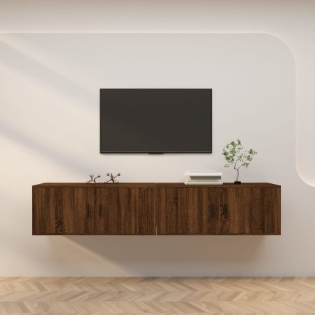 vidaXL Muebles para TV de pared 2 uds roble marrón 100x34,5x40 cm