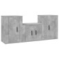 vidaXL Set de muebles de TV 3 pzas madera contrachapada gris hormigón vidaXL Set de muebles de TV 3 pzas madera contrachapada gris hormigón