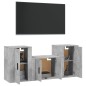vidaXL Set de muebles de TV 3 pzas madera contrachapada gris hormigón vidaXL Set de muebles de TV 3 pzas madera contrachapada gris hormigón