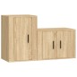 vidaXL Set de muebles para TV 2 pzas madera contrachapada roble sonoma vidaXL Set de muebles para TV 2 pzas madera contrachapada roble sonoma