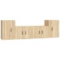 vidaXL Set de muebles para TV 4 pzas madera contrachapada roble Sonoma vidaXL Set de muebles para TV 4 pzas madera contrachapada roble Sonoma