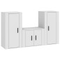 vidaXL Set de muebles de TV 3 piezas madera contrachapada blanco vidaXL Set de muebles de TV 3 piezas madera contrachapada blanco