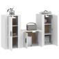 vidaXL Set de muebles de TV 3 piezas madera contrachapada blanco vidaXL Set de muebles de TV 3 piezas madera contrachapada blanco