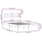 vidaXL Estructura de cama doble madera maciza negro 135x190 cm