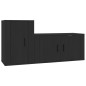 vidaXL Set de muebles para TV 2 piezas madera contrachapada negro