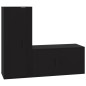 vidaXL Set de muebles para TV 2 piezas madera contrachapada negro