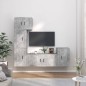 vidaXL Set de muebles de TV 5 pzas madera contrachapada gris hormigón