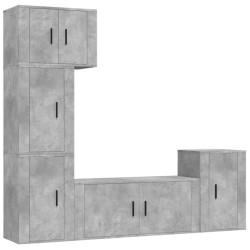 vidaXL Set de muebles de TV 5 pzas madera contrachapada gris hormigón