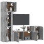 vidaXL Set de muebles de TV 5 pzas madera contrachapada gris hormigón