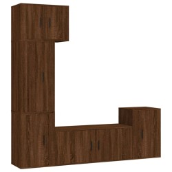 vidaXL Set de muebles para TV 5 pzas madera contrachapada roble marrón