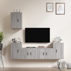 vidaXL Set de muebles para TV 5 pzas madera contrachapada gris Sonoma