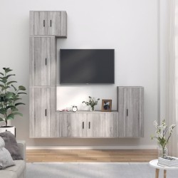 vidaXL Set de muebles para TV 5 pzas madera contrachapada gris Sonoma
