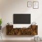 vidaXL Set de muebles de TV 4 pzas madera contrachapada roble ahumado vidaXL Set de muebles de TV 4 pzas madera contrachapada roble ahumado